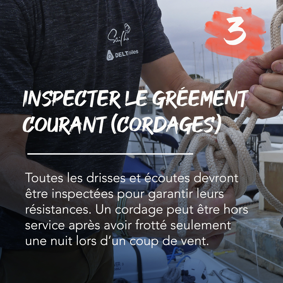 inspecter le cordage du bateau