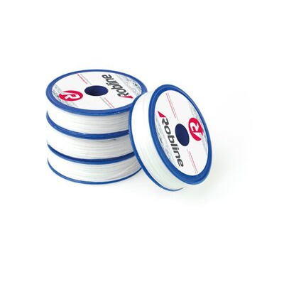 Mini bobine fil à surlier polyester ciré‚ ø0,5mm blanc (80m)